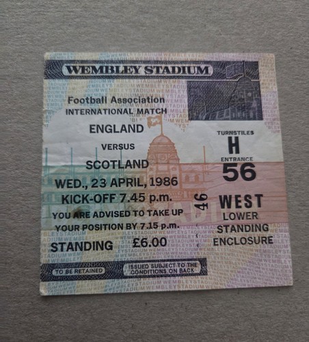 Ticket stub england - ticket, scotland