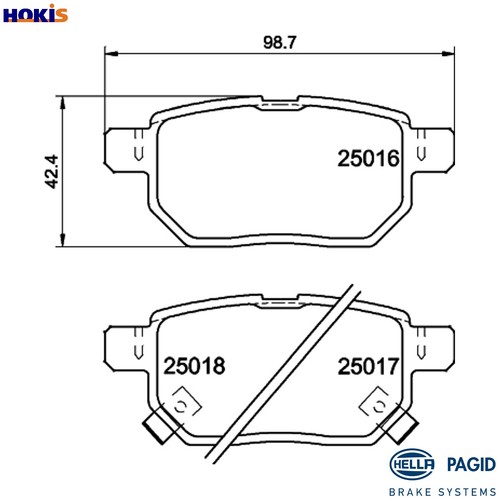 Brake pad set disc - disc, 8db