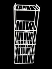 VINTAGE SAUCEPAN STAND RACK WHITE Holds 5 Pans Plastic Coated STRONG Vintage VGC