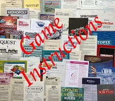 Board Game Instructions (Photocopies) 100's of Replacement Rules Available
