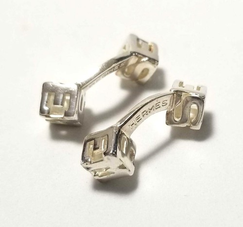 Hermes cufflinks sv925 logo - hermes,