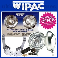 BMW Mini Driving Lamps 2 x 5" Chrome Lamps & Stainless Brackets + Wiring WIPAC