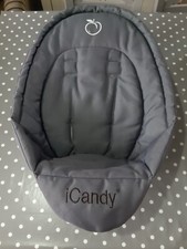 ⭐ GENUINE iCandy Peach 1 LOWER "Black Jack" Grey Main Seat Liner, Zip Fitment ⭐