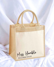 Personalised Teacher / Nursery Assistant / Headteacher Jute Bag - School Gift