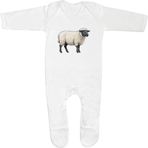 Suffolk sheep baby sleepsuit - sheep',