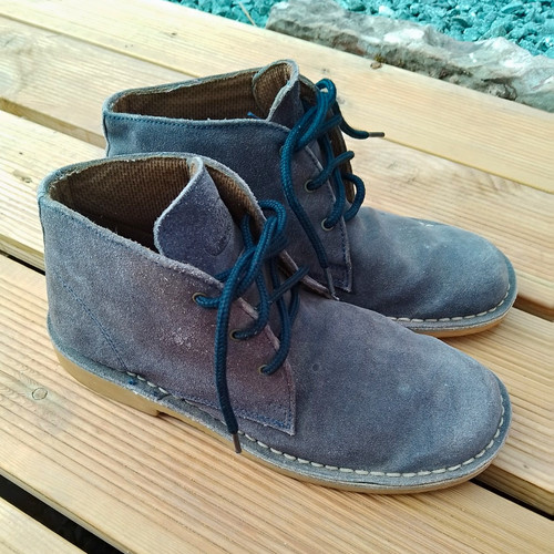 Cotton traders mens navy suede - cotton,