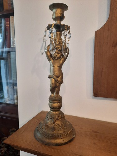 Antique gilt candlestick - antique,
