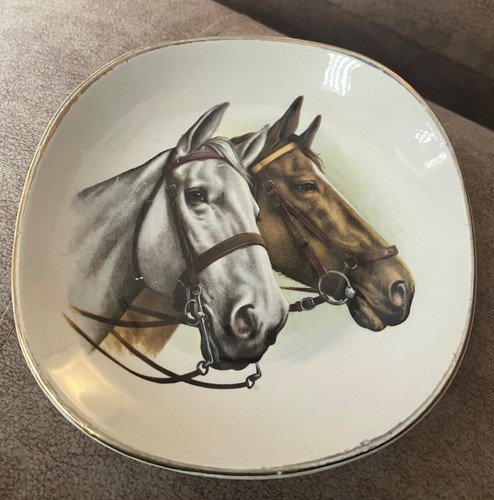 Trinket dish small plate - dish, horse