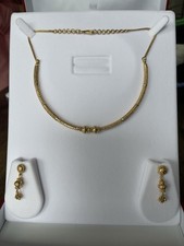 22ct gold necklace and earring - gold,