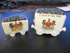 Two crested china coal wagons