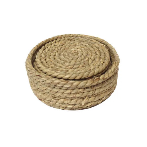 Leaf loom coaster set seagrass - loom,