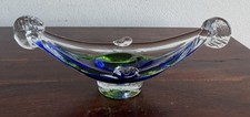 Vintage Murano glass Venezia Gondola Boat cobalt blue and green glass