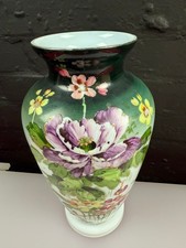 Large Vintage Milk Glass Floral Flowers Vase 12" High