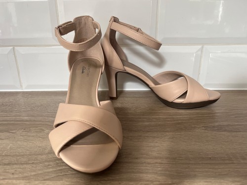 Clarks nude leather ankle - leather,
