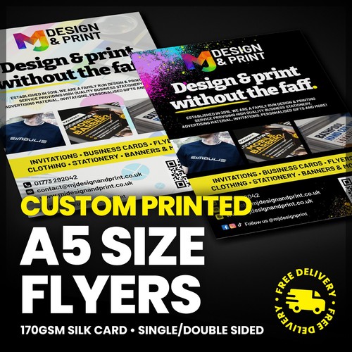 Custom printed flyers - printed, a5