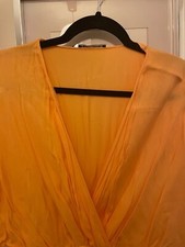 Zara orange satin mini dress size M