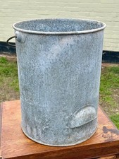 Vintage galvanised metal - , bin