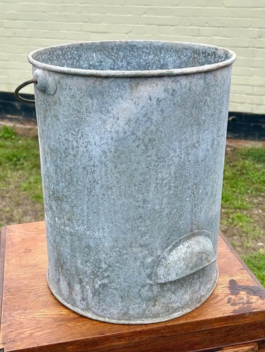 Vintage galvanised metal - , bin