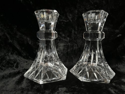 Pair stuart crystal cut glass - cut,