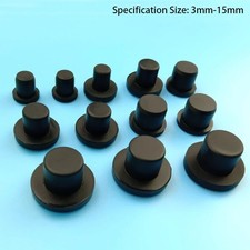 3mm-14mm Rubber Plug Black Silicone Plugs Rubber Caps Solid Dust Hole Plugs