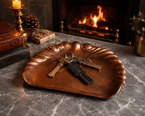 Vintage copper crumb tray - copper,