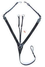 FSS German Leather Elastic V CHECK 3 POINT Soft Sheepskin POSH Breastplate BLACK