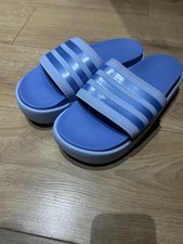 New Women Original Adidas Blue Platform Flip Flops Size Uk 7