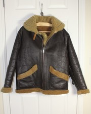 Vintage Mk VI Shearling Sheepskin Aviator / Flying Jacket - Size Large