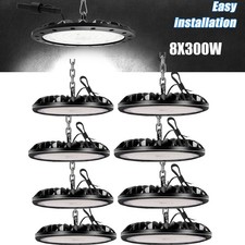 8X300W UFO LED High Bay Light Factory Workshop Warehouse Industrial Lights Lamp