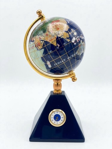 World globe inlaid blue - world, 7"