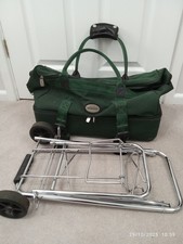 Emsmorn Green Lawn Bowls Trolley Bag + Collapsible Trolley - Used Holds 4 Bowls