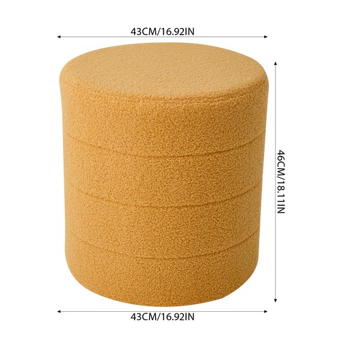 Round teddy velvet - velvet, footstool