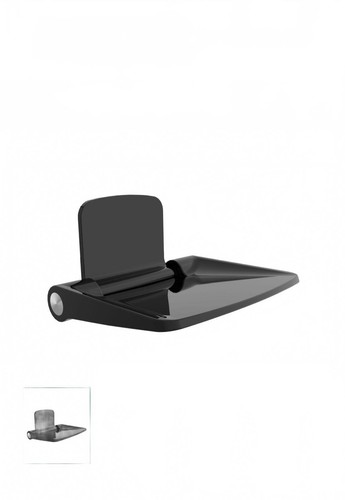 Black gloss folding shower - gloss,