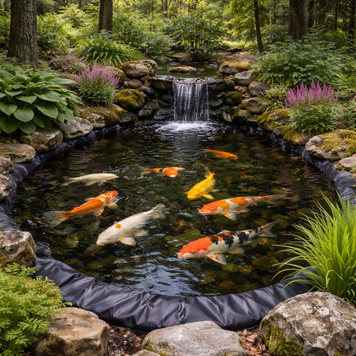 Pond liner with - pond, –