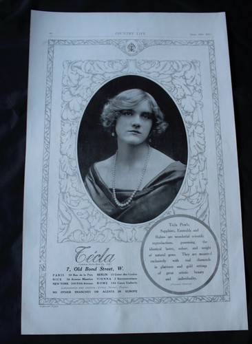 1913 print advert - 'tecla, gem