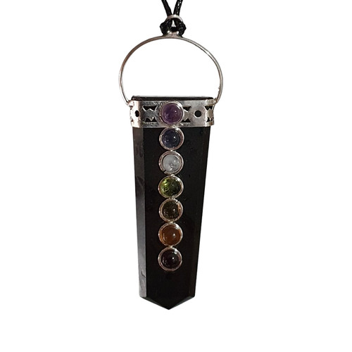 Black tourmaline pendant - black,