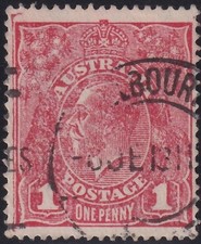 Aust KGV 1d Red SWk. Postmark