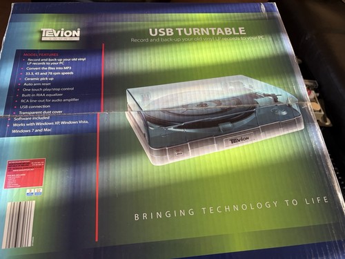 Tevion usb turntable vinyl - tevion, 12"