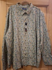 Cotton Traders 5XL Shirt, Flower Design, New, Long Sleeve