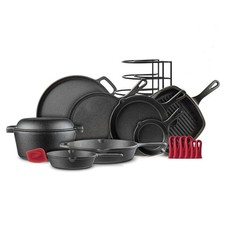 Cast iron cookware piece - cast, 18-piece