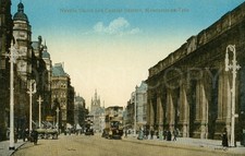 Antique Postcard Street Scene