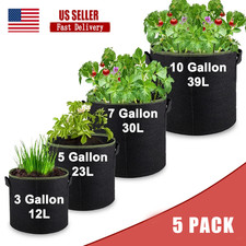 5 Pk Plant Grow Bags Fabric