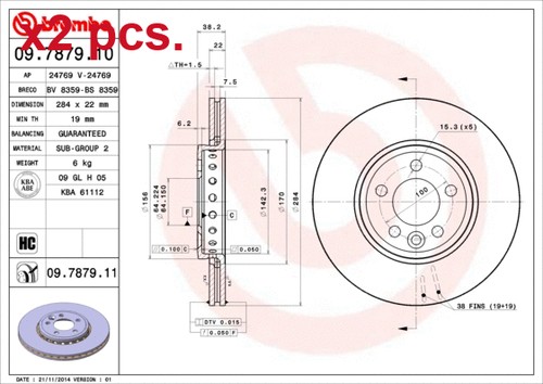 Pcs front brake - front, disc