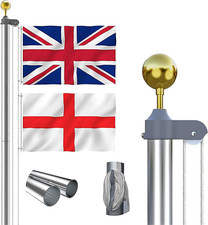 Thanaddo 20 FT Sectional Flag Pole Kit Extra Thick Aluminum Flagpole with 2 Flag