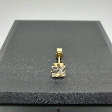 9ct Solid Gold Men's Earring with 5mm Square Cut CZ Stone(GIFTBOXED)