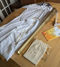 London 2012 Olympic Torch, Official Tracksuit, Original Torch Bag And Stand
