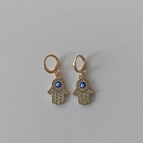 Evil eye hamza hand earrings - hamza,