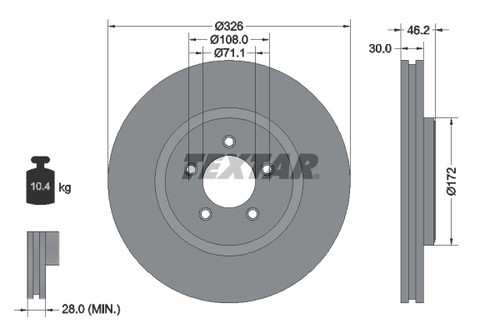 Brake disc front - disc, left