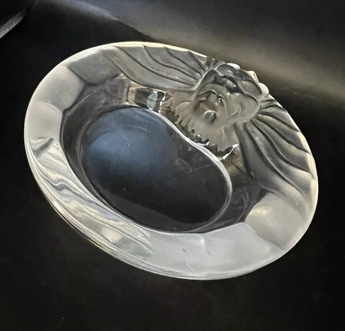 Lalique crystal tete leon - crystal,