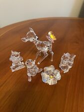 Swarovski Disney Bambi Set With Thumper Flower Owl And Plaque Boxes